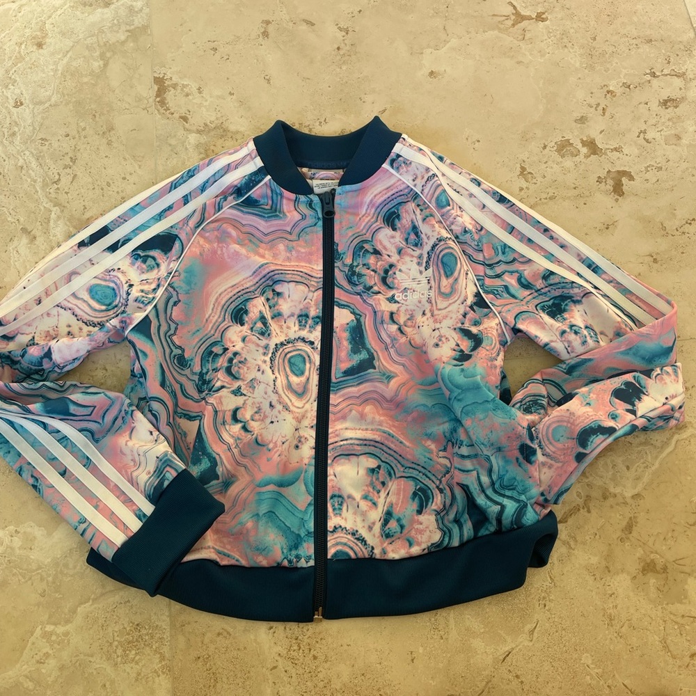 ADIDAS Rare like new GEODE Agate Marble Print Jacket